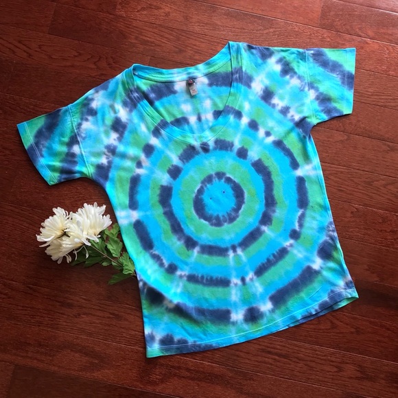 Tie Dye Modal Blend V-Neck Tee - Picture 1 of 3